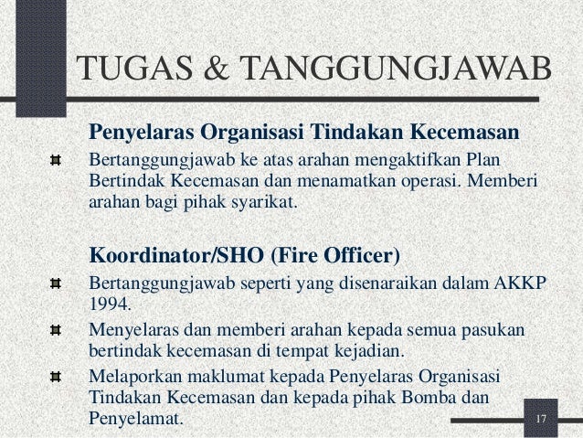 Kecemasan Kebakaran & Prosedur Pengosongan