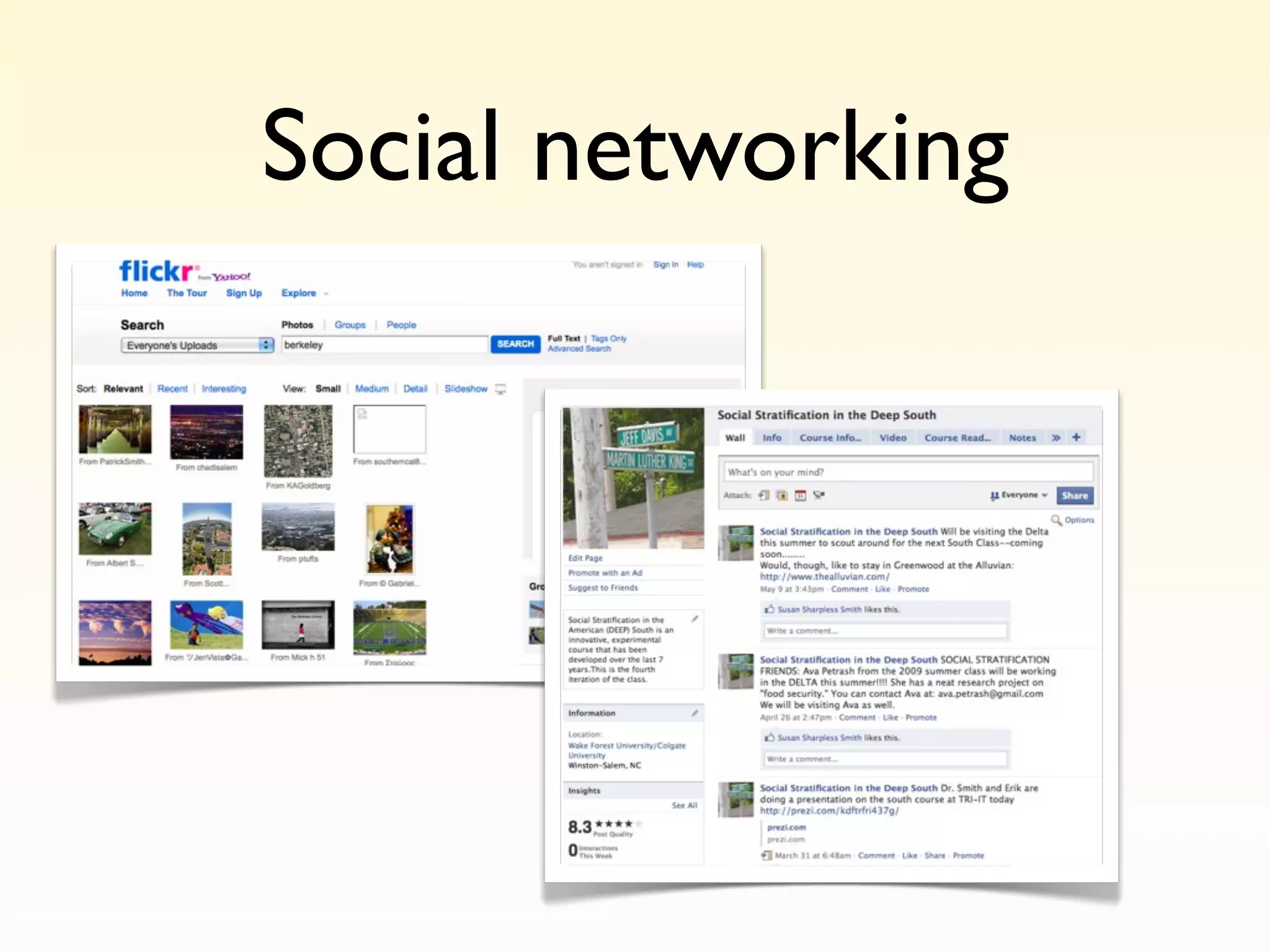 Social networking
 
