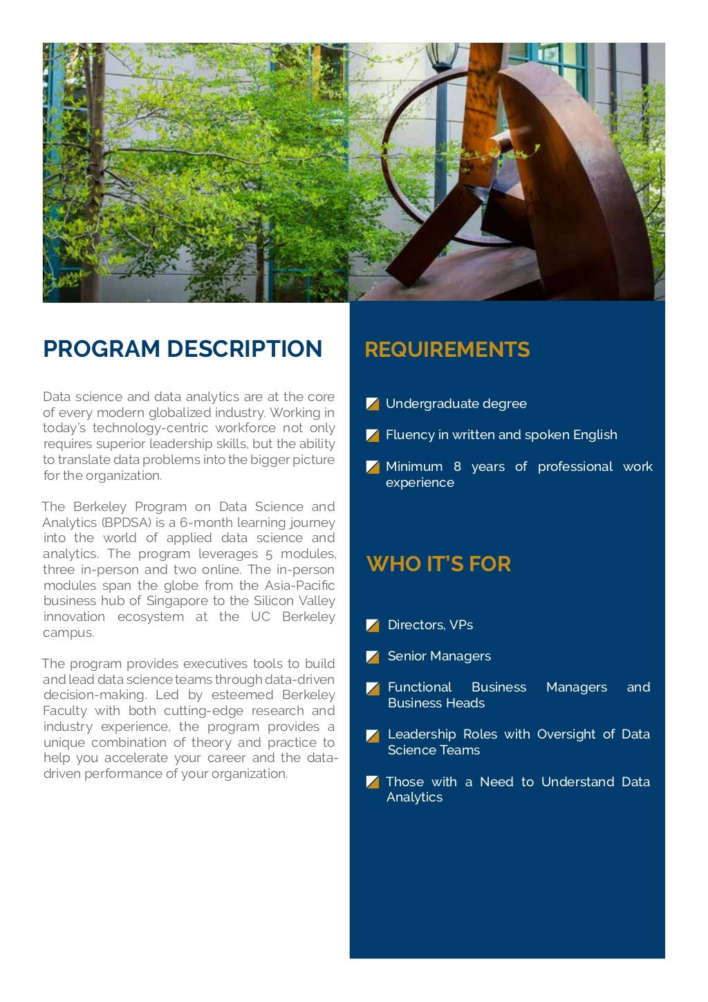 Berkeley Program on Data Science & Analytics 2018 Brochure