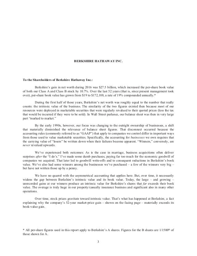 Berkshire annual letter 2016