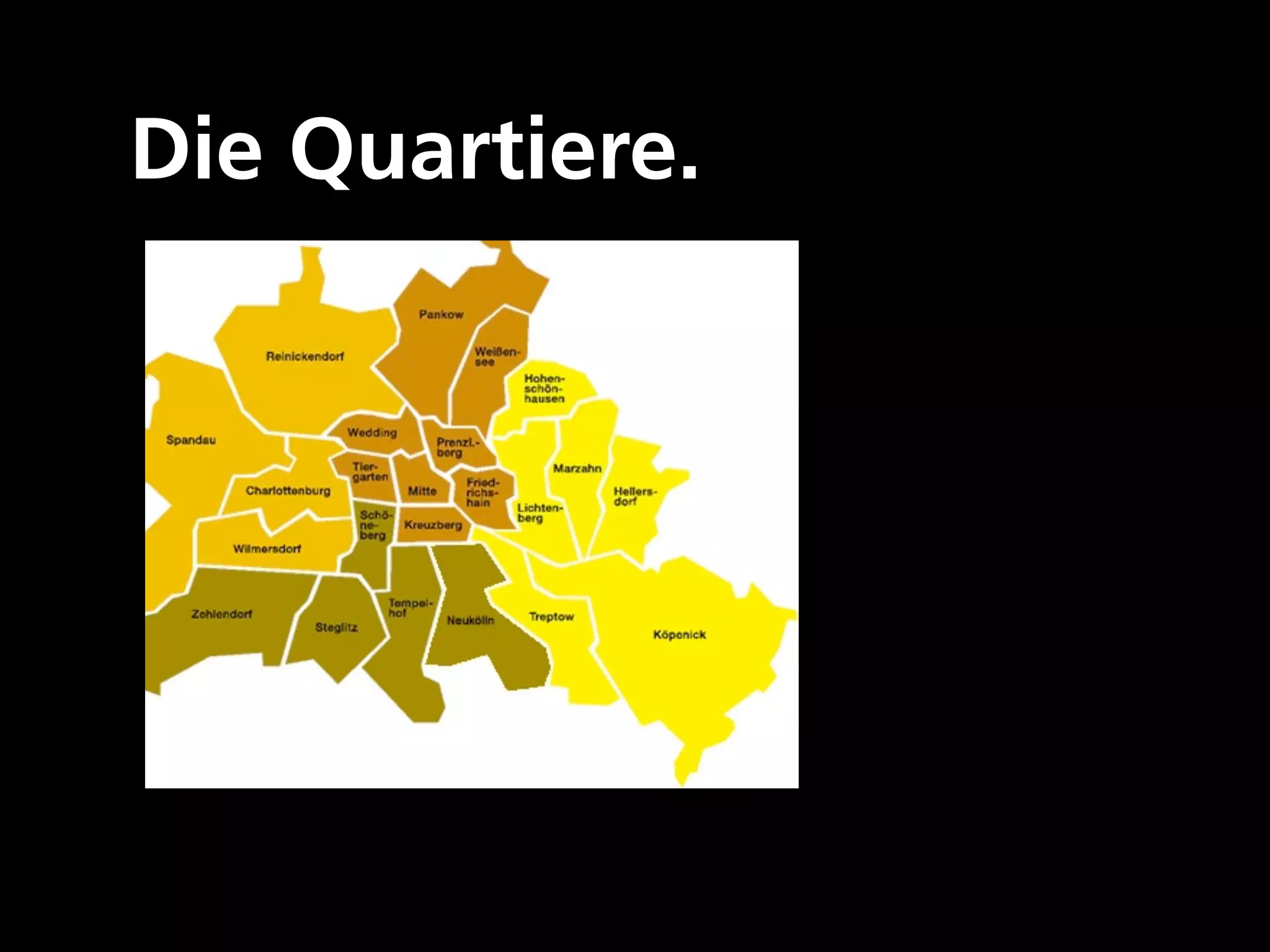Die Quartiere.