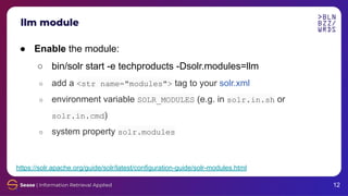 End-to-End Semantic Search with Apache Solr 9.8 LLM Module | PDF