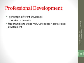 Carpe Diem MOOC:Practical Lessons Learnt- Berlin, Online Educa 2014