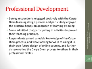 Carpe Diem MOOC:Practical Lessons Learnt- Berlin, Online Educa 2014