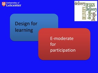 Design for
learning
             E-moderate
             for
             participation
 