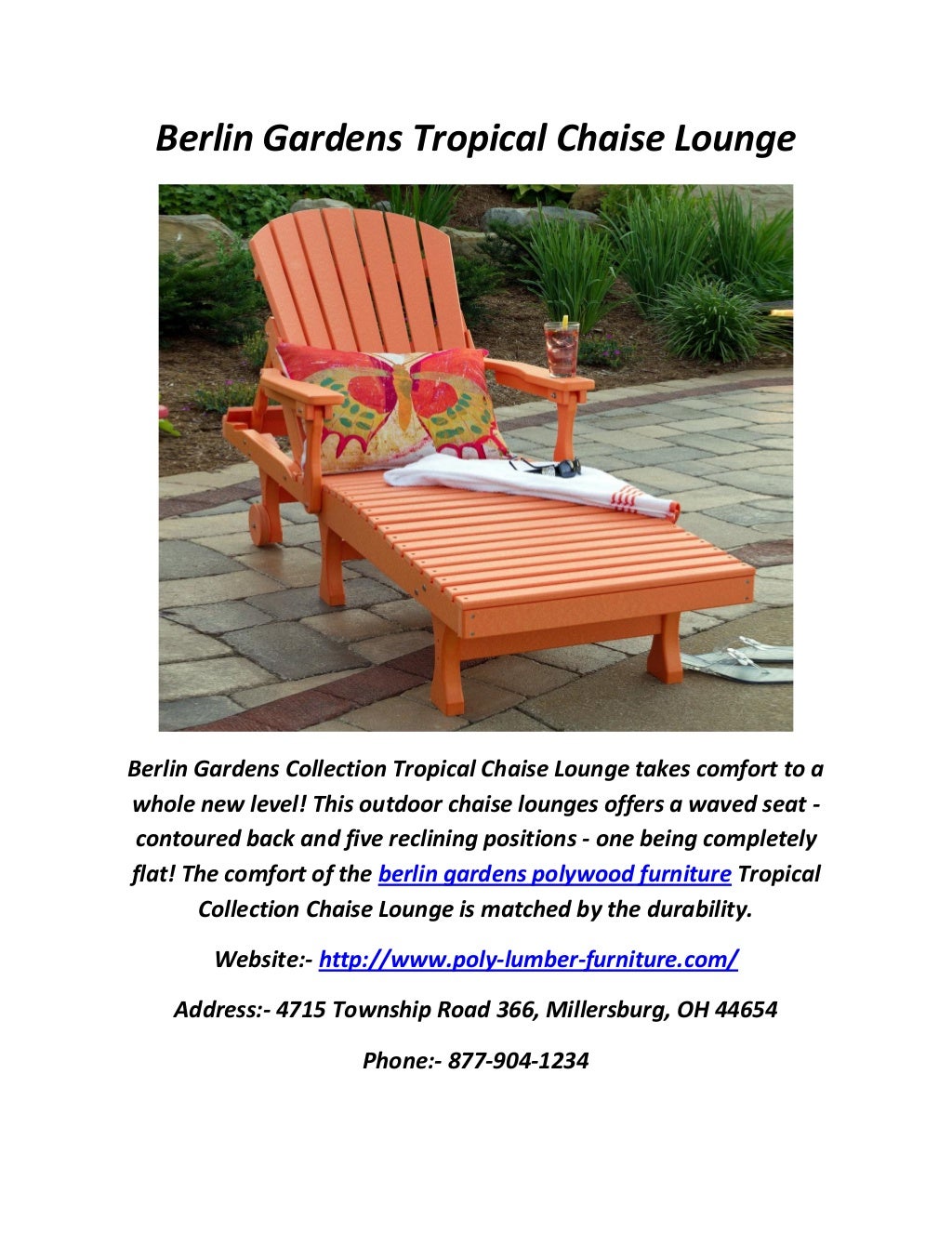Premium Poly Patios Berlin Gardens Polywood Furniture