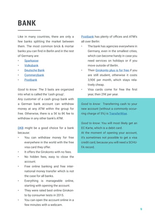 German Bank Information Example Berlin Guide | PDF
