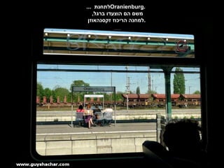 ...  לתחנת  Oranienburg .  משם הם הוצעדו ברגל ,  למחנה הריכוז זקסנהאוזן . 