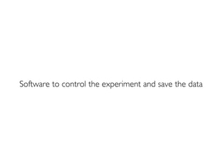 Software to control the experiment and save the data
 