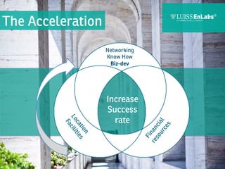 The Acceleration
Networking
Know How
Biz-dev

Increase 
Success 
rate

 