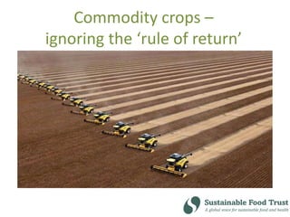 Commodity crops –
ignoring the ‘rule of return’
 