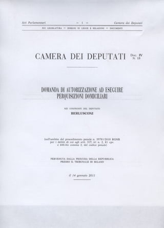 Berlusconi documento perquisizioni