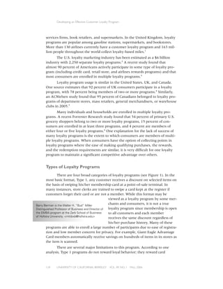 Berman (2006) developing an effective customer loyalty program[1] | PDF