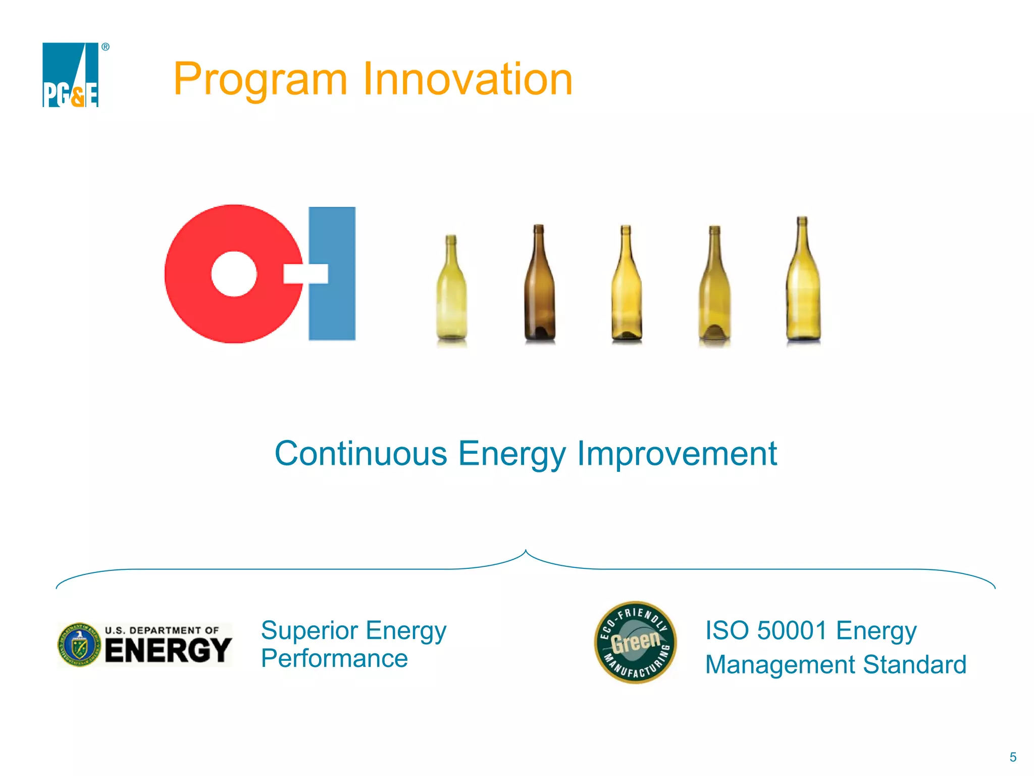 Program Innovation Superior Energy Performance ISO 50001 Energy Management Standard Continuous Energy Improvement