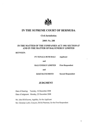 Bermuda supreme court judgement