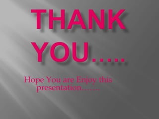 Hope You are Enjoy this
presentation…….
 