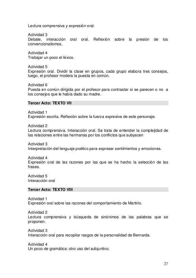 Preguntas Sobre La Casa De Bernarda Alba El Sobre Importante