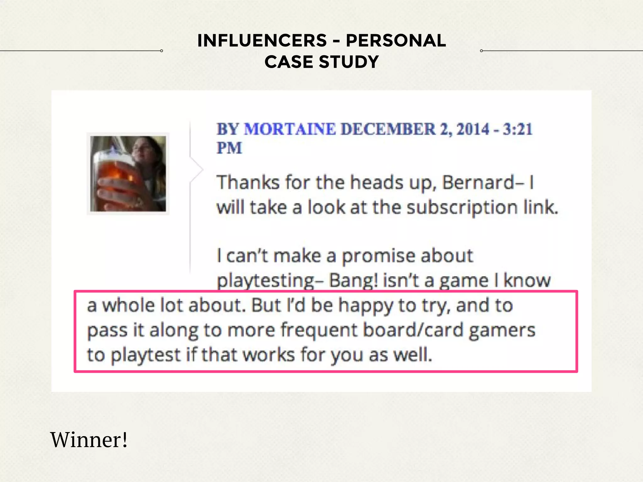 INFLUENCERS - PERSONAL
CASE STUDY
Winner!
 