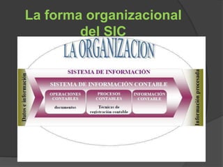La forma organizacional
        del SIC
 