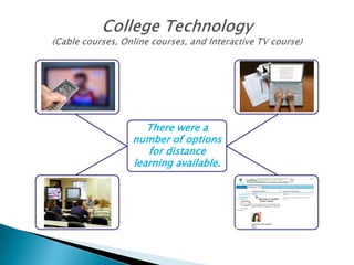 There were a
number of options
   for distance
learning available.
 
