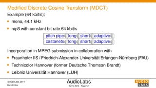 The MDCT and its Applications in Audio Coding