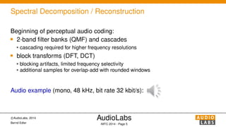 The MDCT and its Applications in Audio Coding