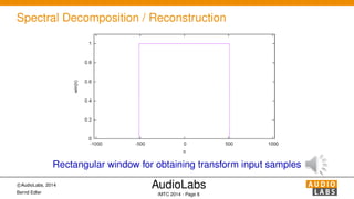 The MDCT and its Applications in Audio Coding