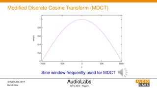 The MDCT and its Applications in Audio Coding