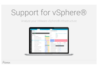 Support for vSphere®
Analyze your VMware vSphere® infrastructure
 