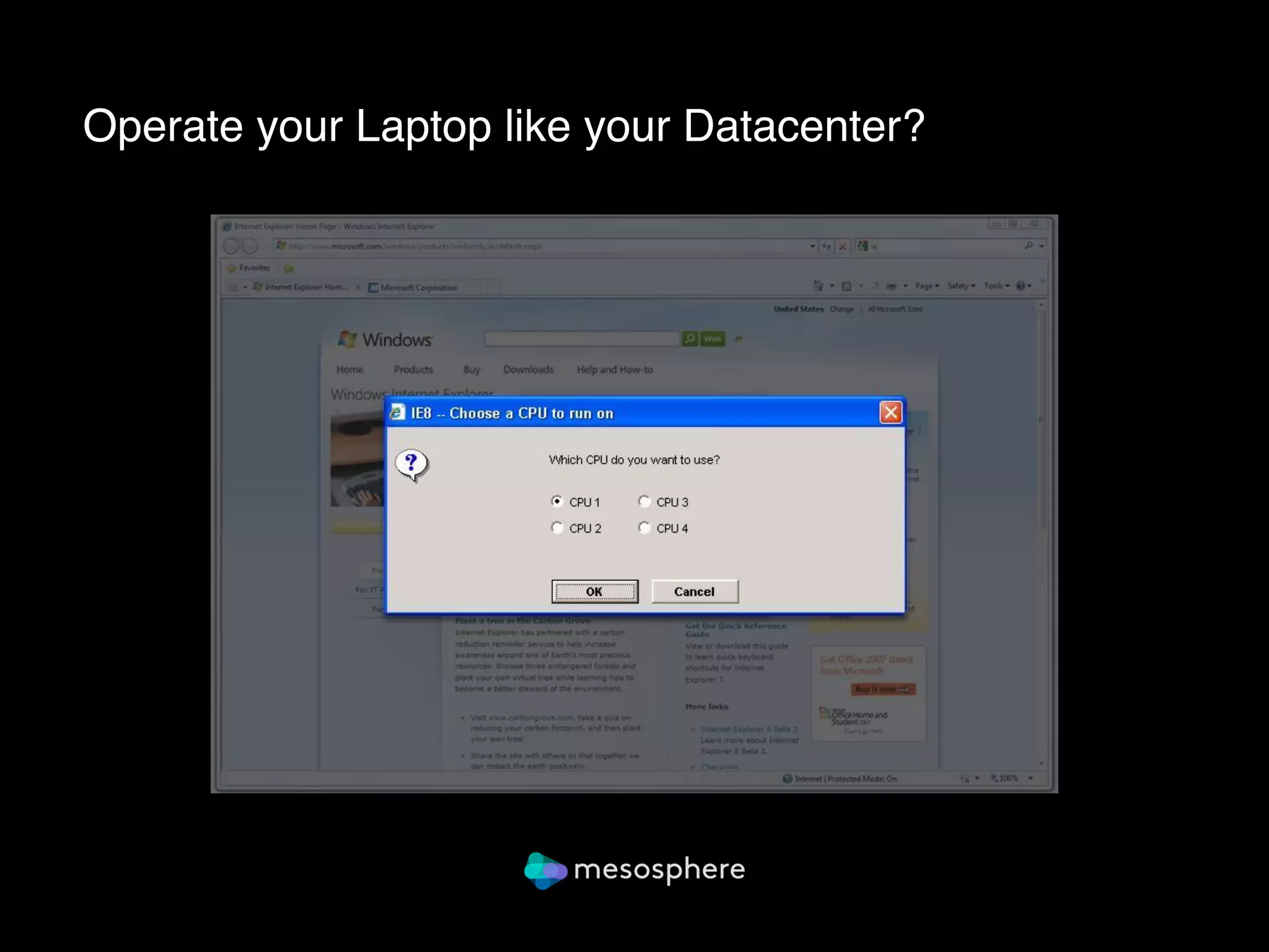 Operate your Laptop like your Datacenter?
 