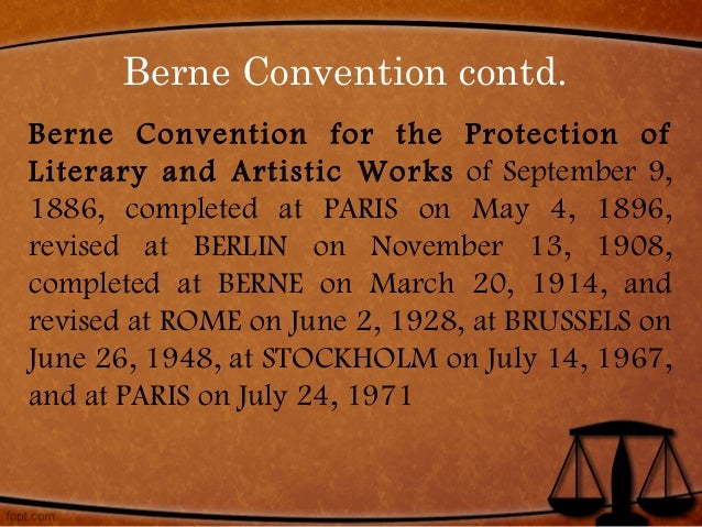 berne convention berne convention for the protection of literary and artistic works