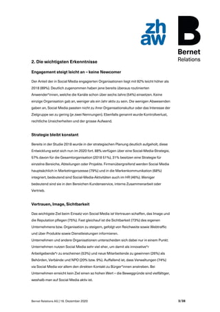 Bernet Relations AG | 16. Dezember 2020 3/38
2. Die wichtigsten Erkenntnisse
Engagement steigt leicht an – keine Newcomer
...