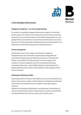 Bernet Relations AG | 15. Oktober 2018 3/35
2. Die wichtigsten Erkenntnisse
Engagement stagniert – nur noch wenige Newbies...