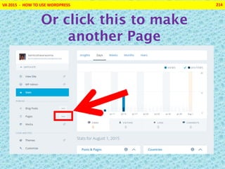 VA 2015 - HOW TO USE WORDPRESS 214
Or click this to make
another Page
 