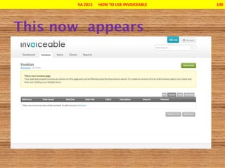 VA 2015 HOW TO USE INVOICEABLE 100
 