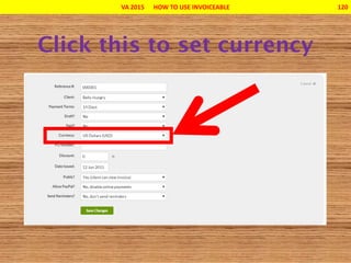 VA 2015 HOW TO USE INVOICEABLE 120
 