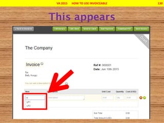 VA 2015 HOW TO USE INVOICEABLE 130
 