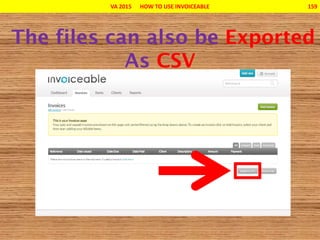 VA 2015 HOW TO USE INVOICEABLE 159
 