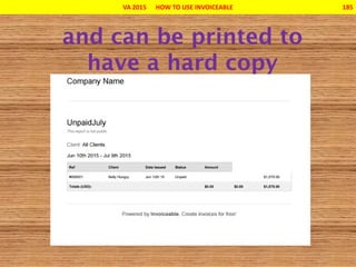VA 2015 HOW TO USE INVOICEABLE 185
 