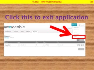 VA 2015 HOW TO USE INVOICEABLE 190
 