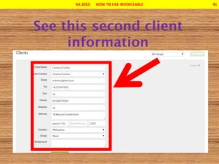 VA 2015 HOW TO USE INVOICEABLE 91
 