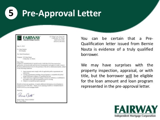 bernie n loan pre approval presentation mortgage prequalification letter