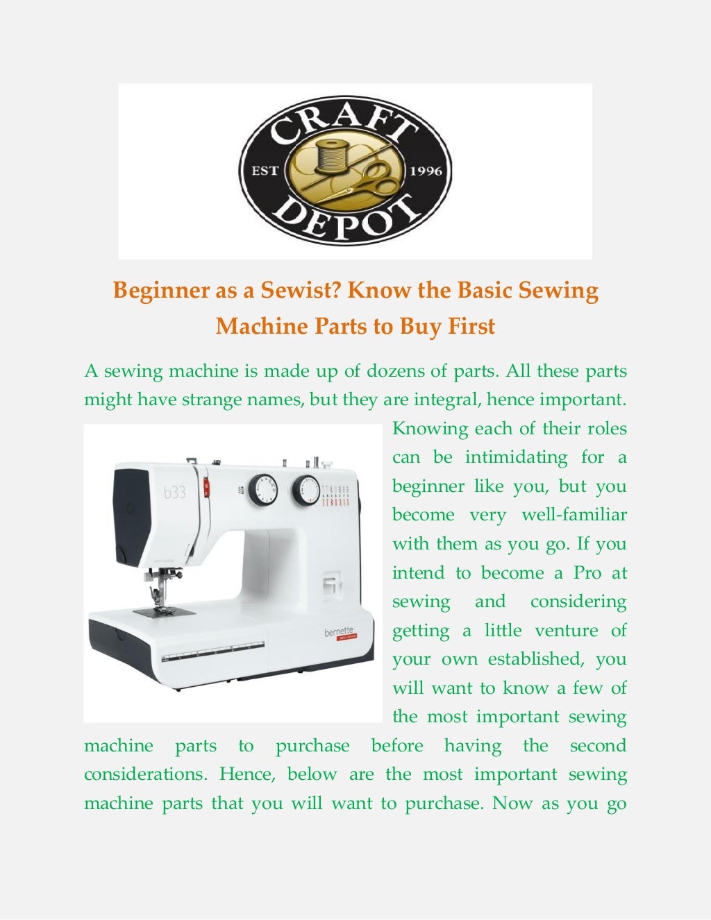 Bernina Sewing Machine Parts