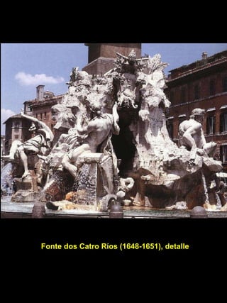 Fonte dos Catro Ríos (1648-1651), detalle 