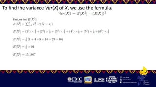 To find the variance Var(X) of X, we use the formula:
 