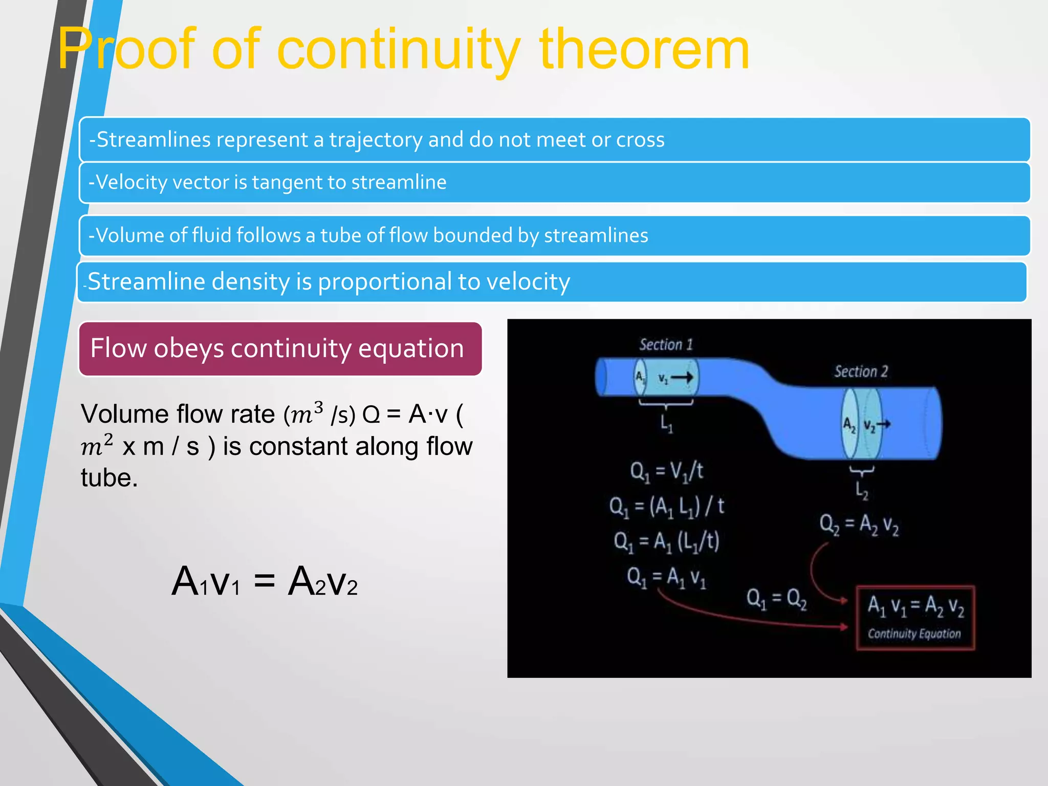 Bernoulli and continuity equation | PPTX | Physics | Science