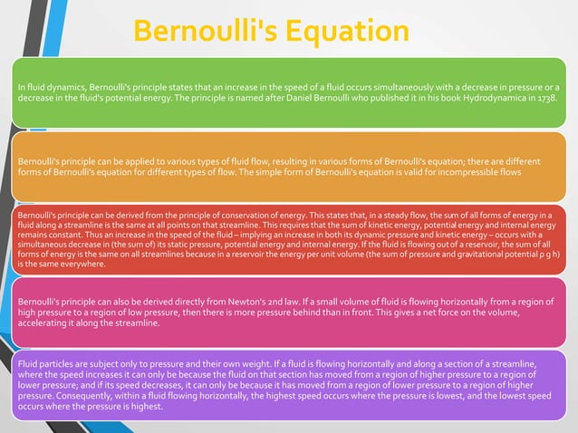 Bernoulli and continuity equation | PPTX | Physics | Science