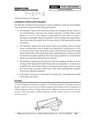 Bernoulli’s equation and their applications | PDF