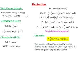 Bernoullis equation | PPTX