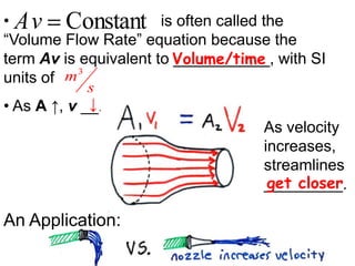 is often called the “Volume Flow Rate” equation because the term Av is equivalent to ___________, with SI units of